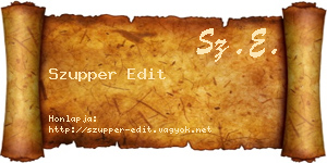 Szupper Edit névjegykártya